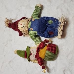 VINTAGE  SCARECROW  COUPLE DECORATIVE ITEMS